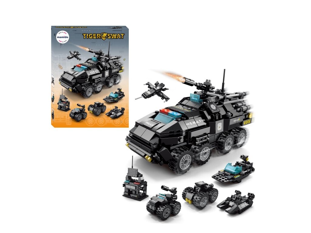 Mamido Stavebnice policejní vůz SWAT Tiger 6v1 371 dílů MT1132