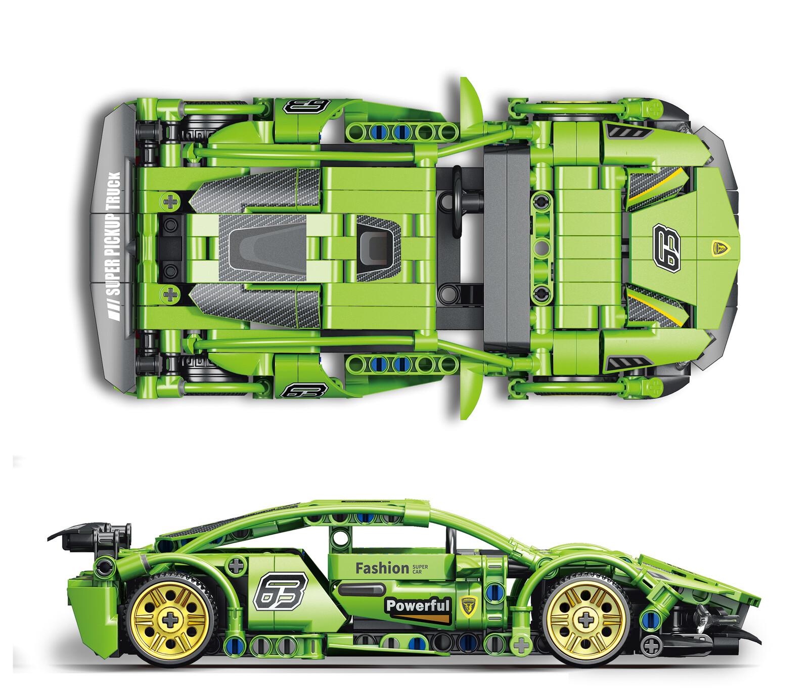 Mamido Konstrukční stavebnice sportovní auto Super Speed 385 dílů MT1133