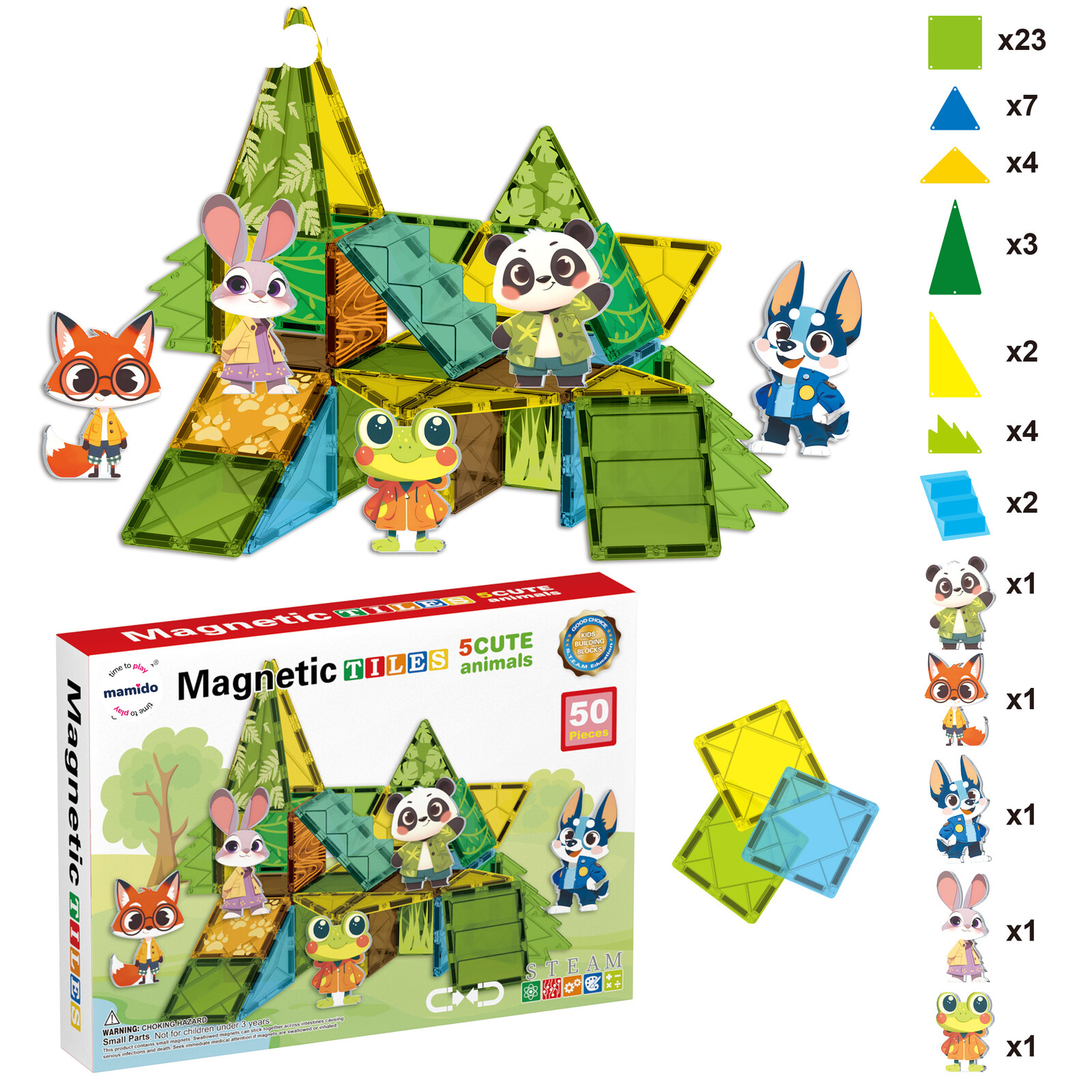 Mamido Magnetická stavebnice 50 dílů MT1441