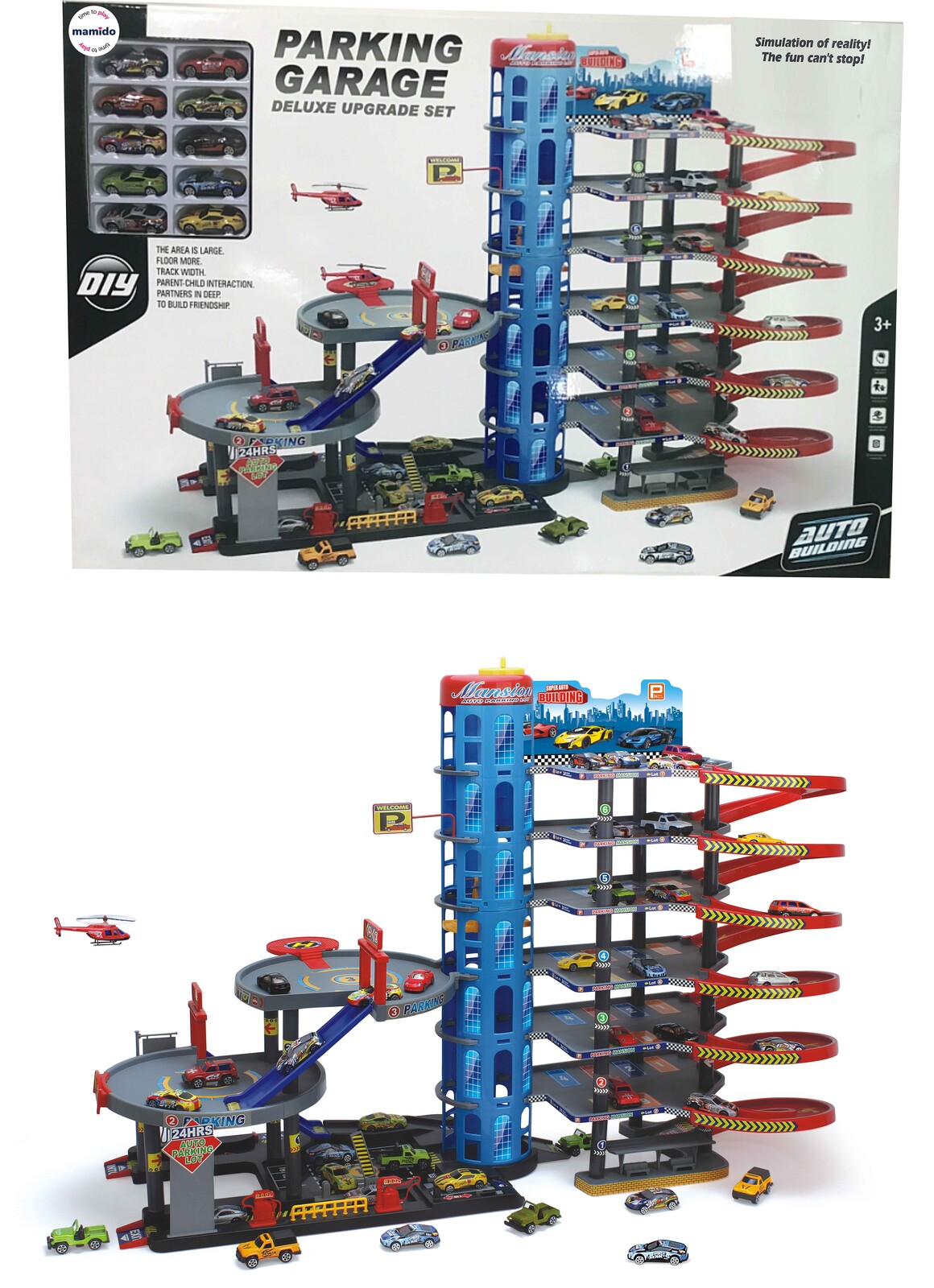 Mamido Velká parkovací garáž s výhem a autíčky Mega XXL MT1171