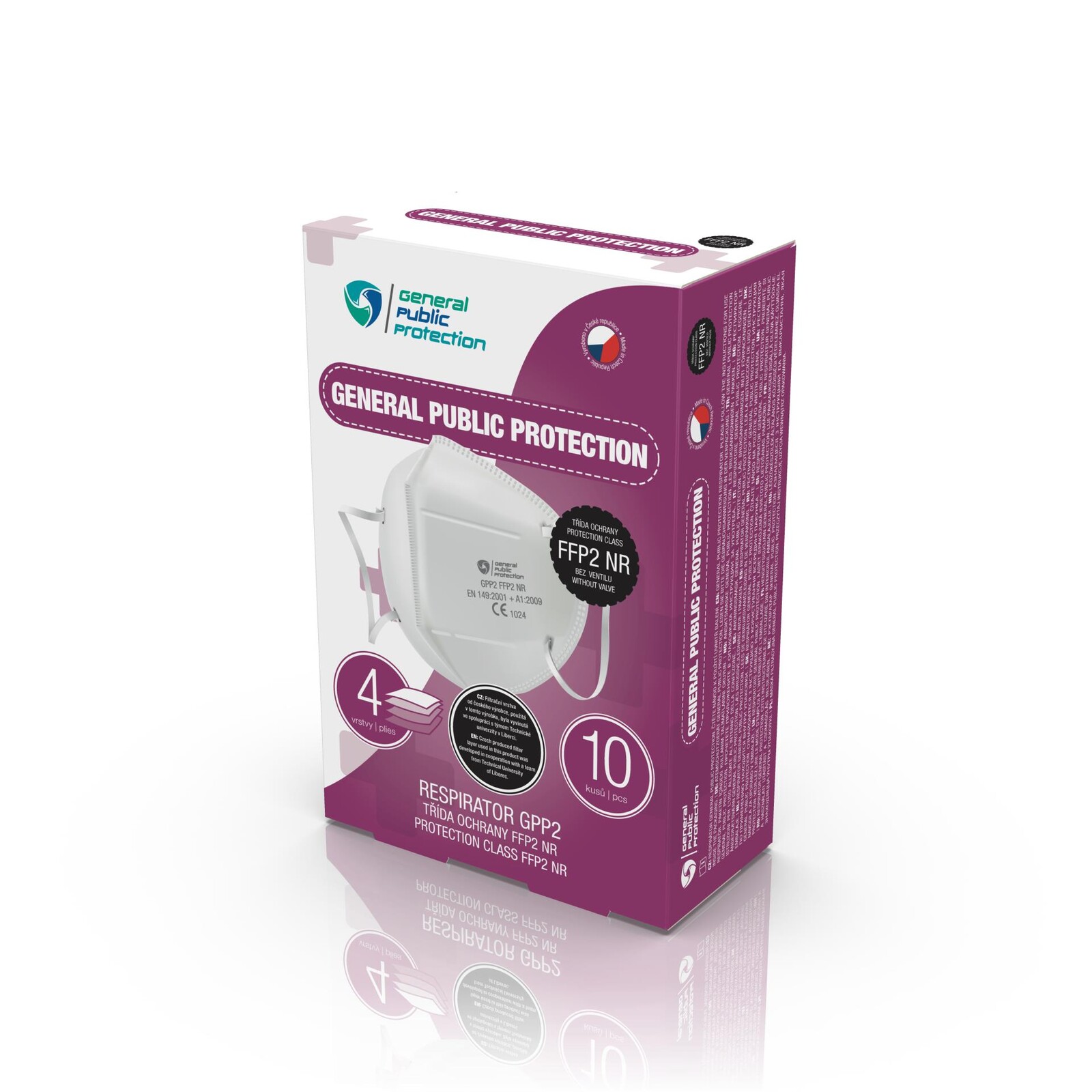 Respirátor GPP2 FFP2 NR - balení 10 ks
