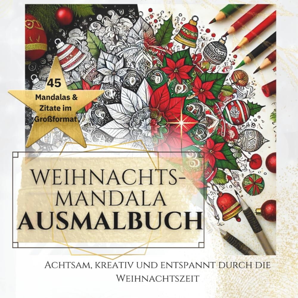 Vánoční mandaly, antistresové omalovánky, Herzklang Verlag