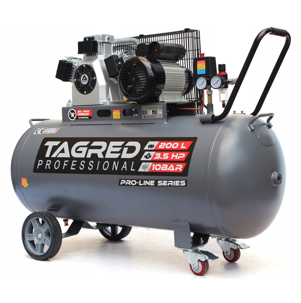 Bezolejový kompresor TAGRED TA3395 10 BAR 200L 3T