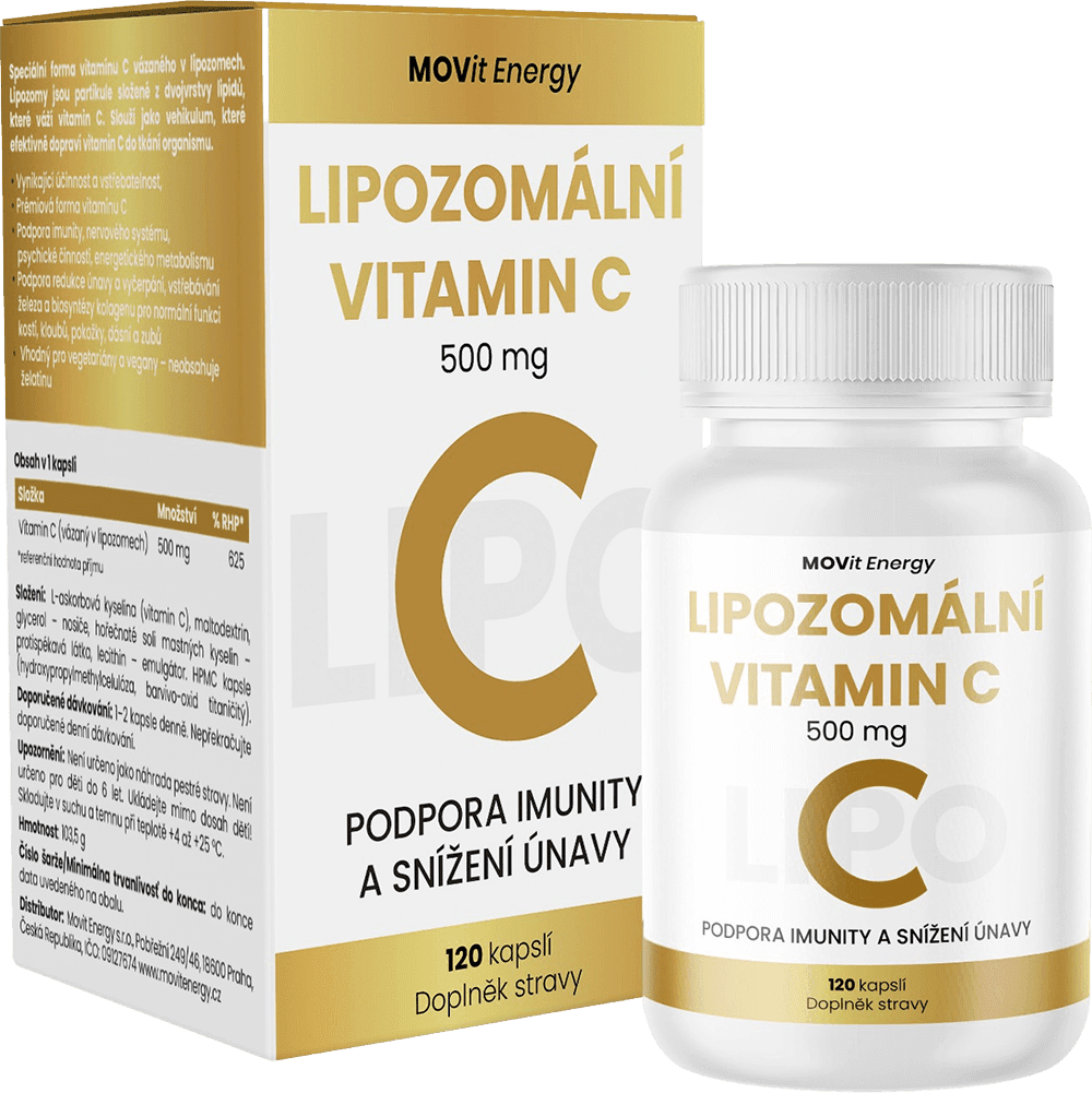 MOVIT ENERGY Lipozomální Vitamin C 500 mg 120 kapslí