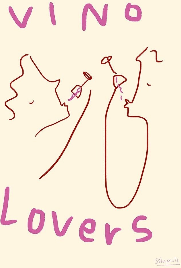 Plakát 50x70 cm Vino Lovers – Ruby Hughes – The Poster Club