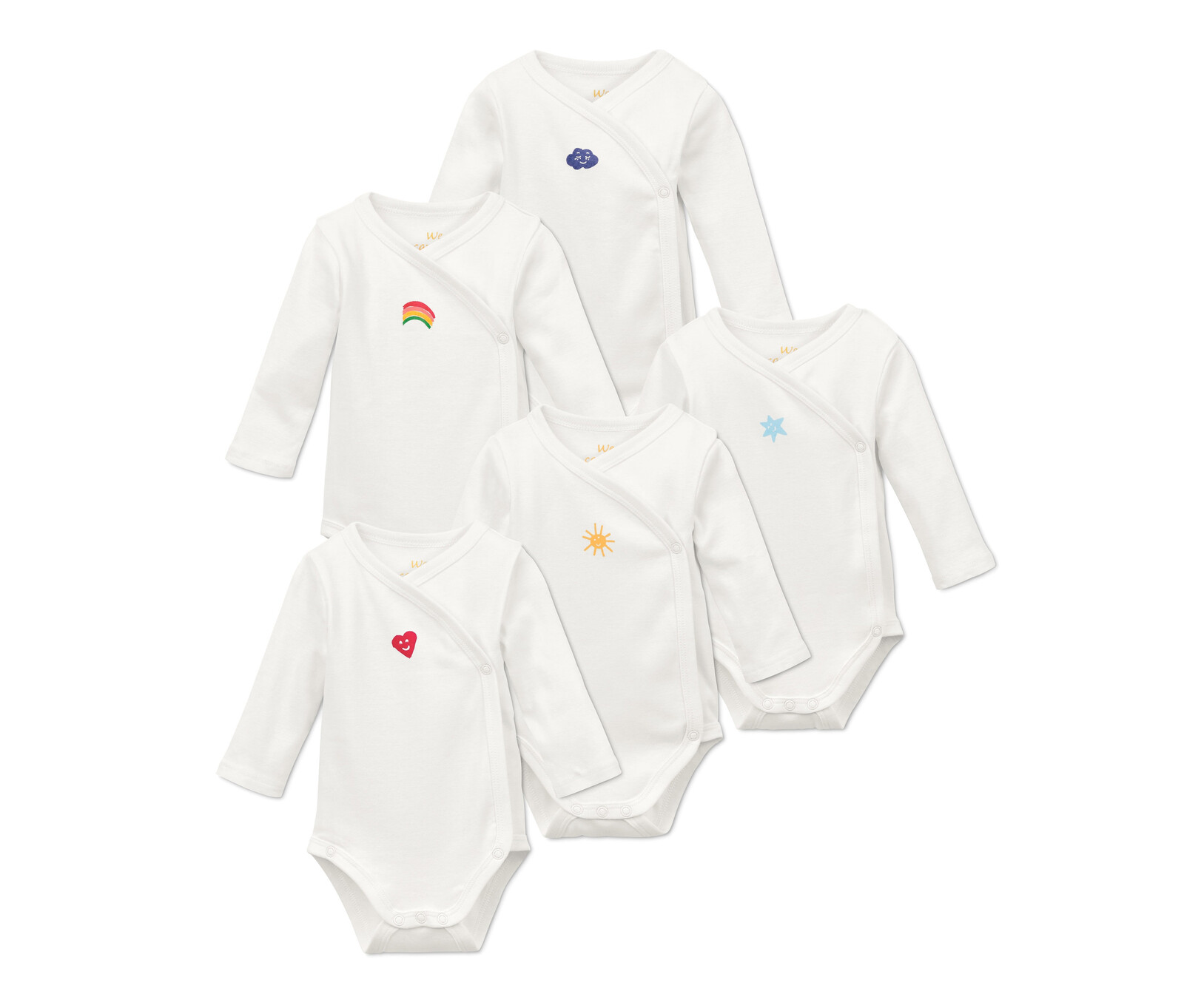 Tchibo - Body s dlouhým rukávem z biobavlny - pro ženy - vel. 98/104 - barva: modrá/s potiskem