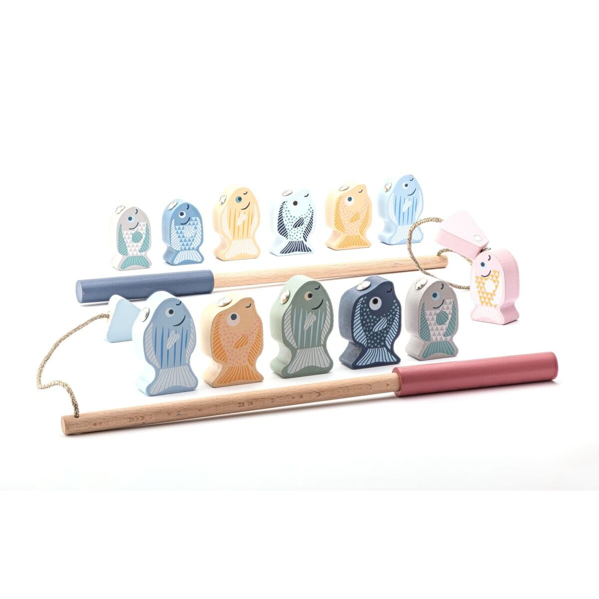 CUBIKA Pastel Rybolov - dřevěná hra 14 dílů