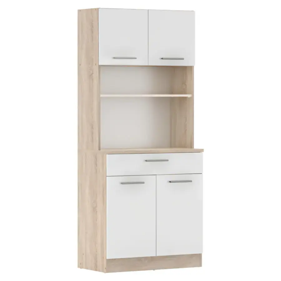 ATAN Čtyřdveřový kredenc DOMIS, dub sonoma/bílá - II.jakost