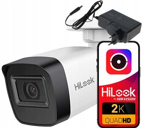 4MPx Ip kamera HiLook by Hikvision 2.8MM Detekce pohybu IPCAM-B4-P Napájecí adaptér