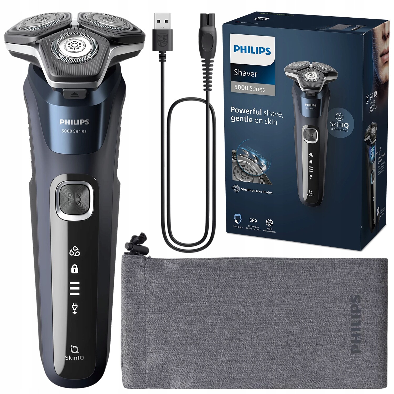 Philips 5000 Series S5885/10 SkinIQ Voděodolný Elektrický Holicí Strojek S Pouzdro