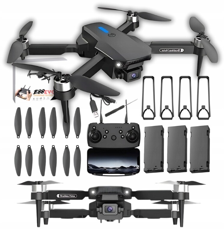 Dron E88 Evo 2 Kamery Wifi Zabawka Dla Dzieci Silniki Bezszczotkowe Zawis