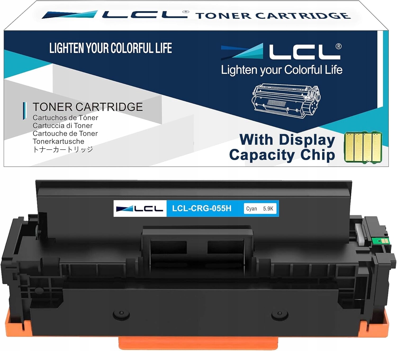 Toner LCL 055H Cyan s čipem, vysoce výkonná náhrada pro Canon 1 ks