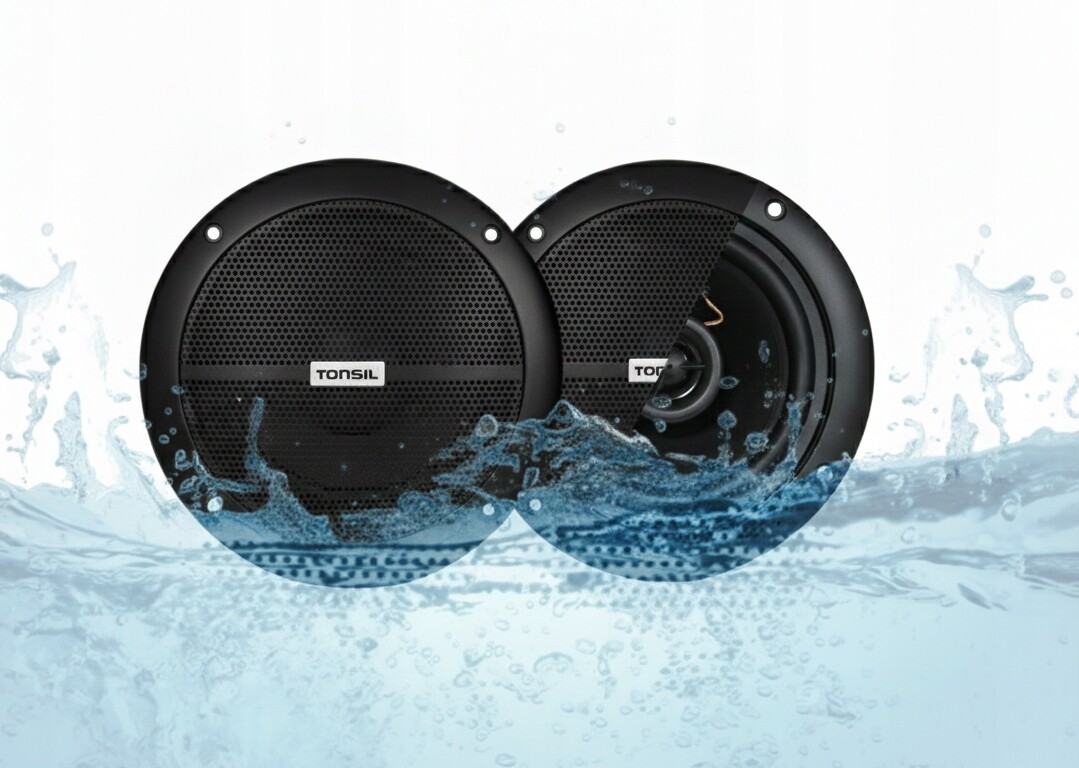 2x Stropní reproduktor Tonsil Zgsu 13/2-DR Černý do koupelny, sauny (sada)