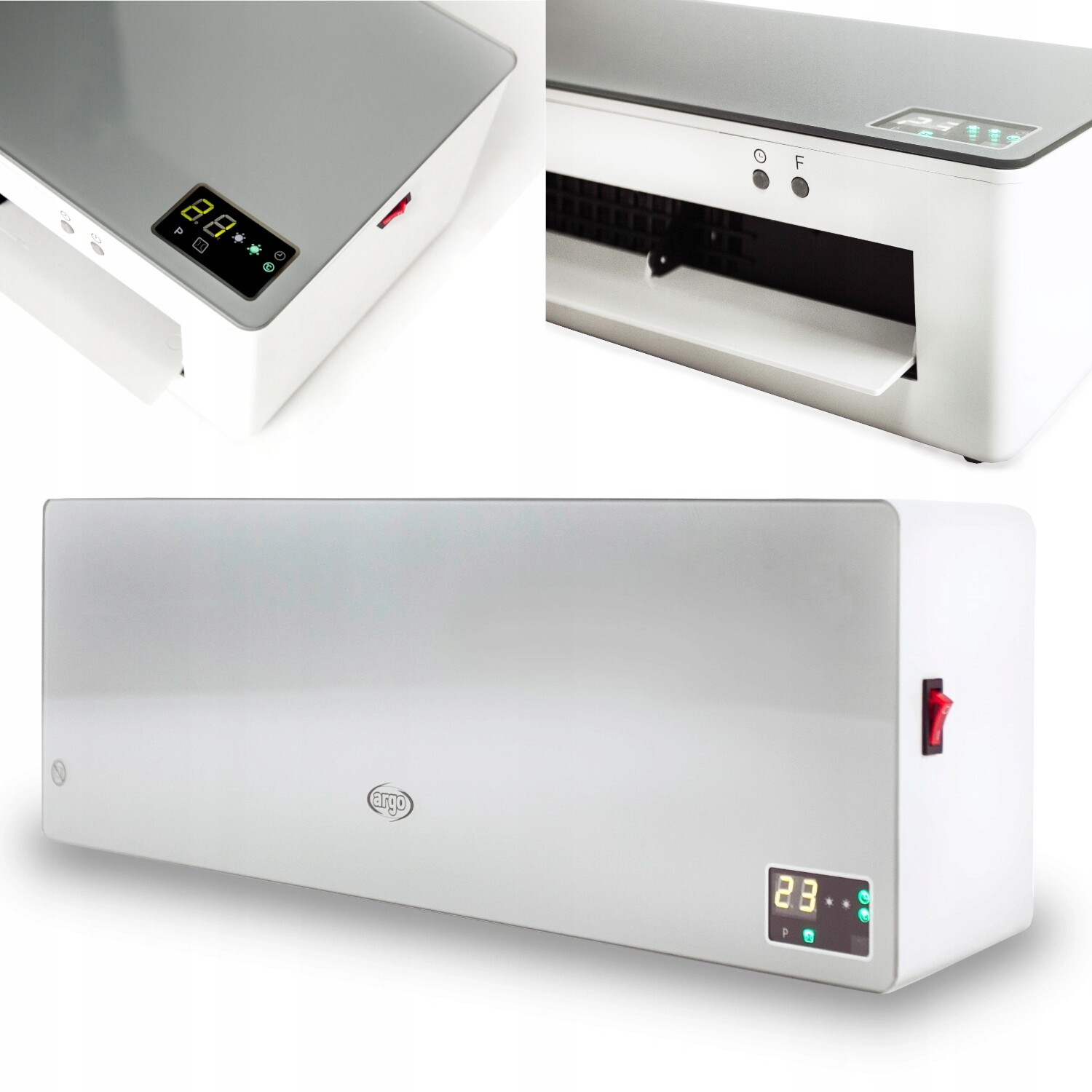 Elektrický Nástěnný Termoventilátor Argo Chic Silver 2000 W Eco Comfort