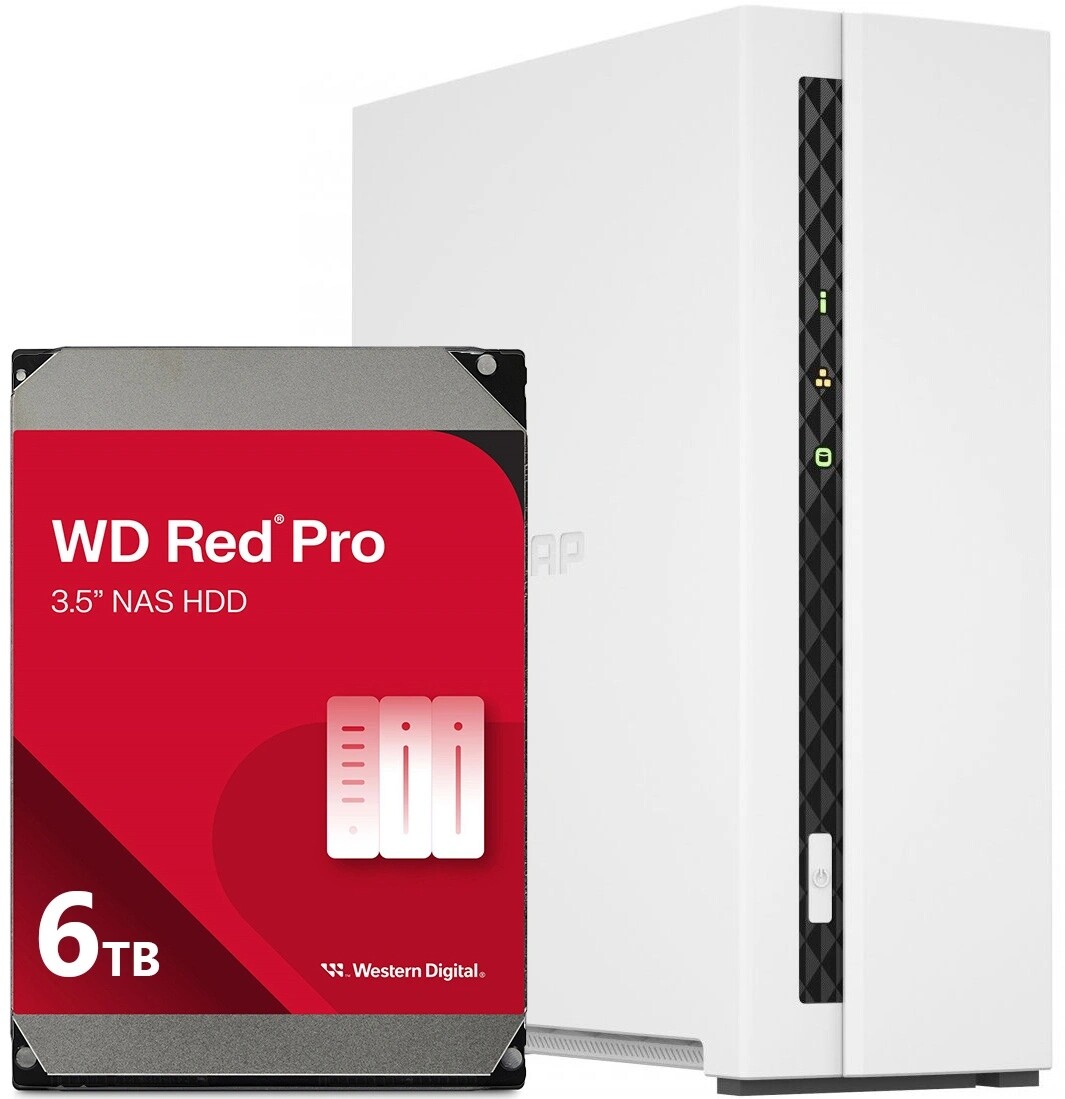 Nas souborový server Qnap TS-133 s 6TB Hdd diskem Wd Red Pro