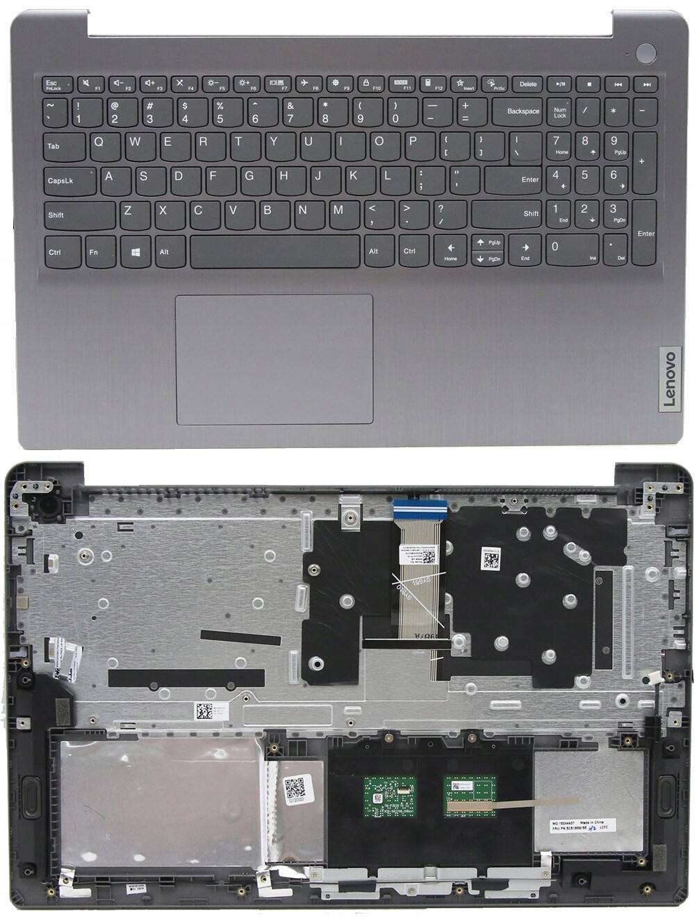Nový Palmrest Klávesnice Lenovo Ideapad 3-15ITL6 3-15ADA6 3-15ALC6 Šedá