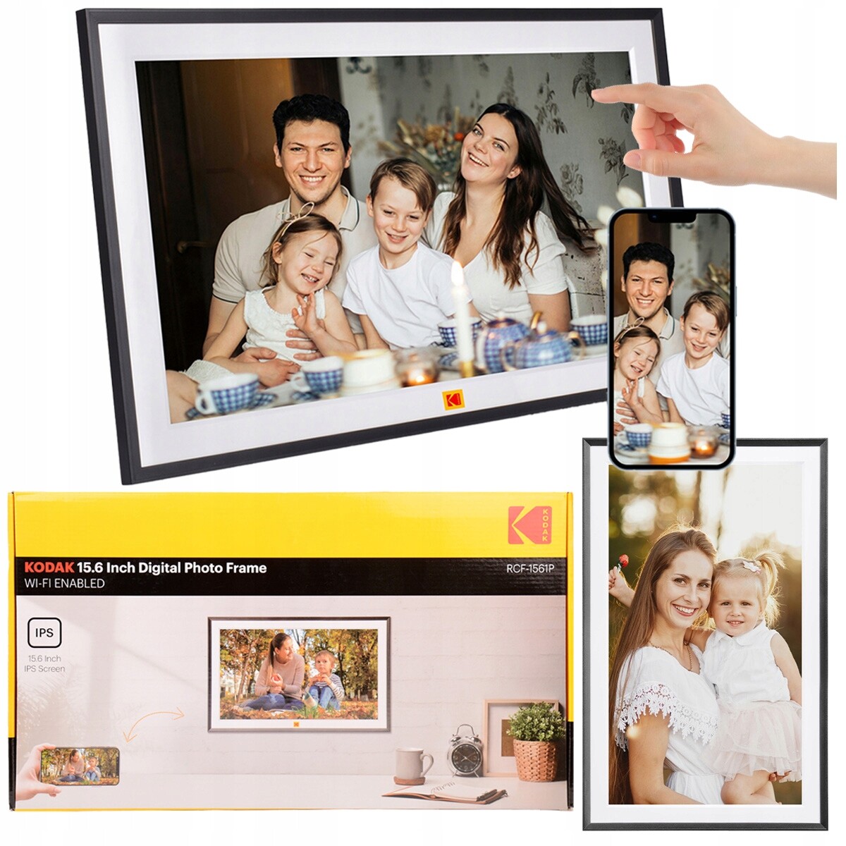 Kodak Digitální Fotorámeček rámeček Dotykový fotografie videa 15,6