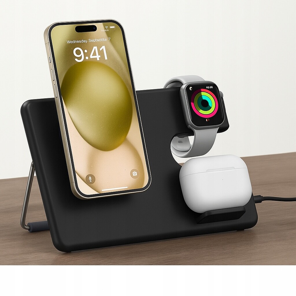 Bezdrátová nabíječka 3v1 MagSafe pro iPhone Apple Watch AirPods Qi
