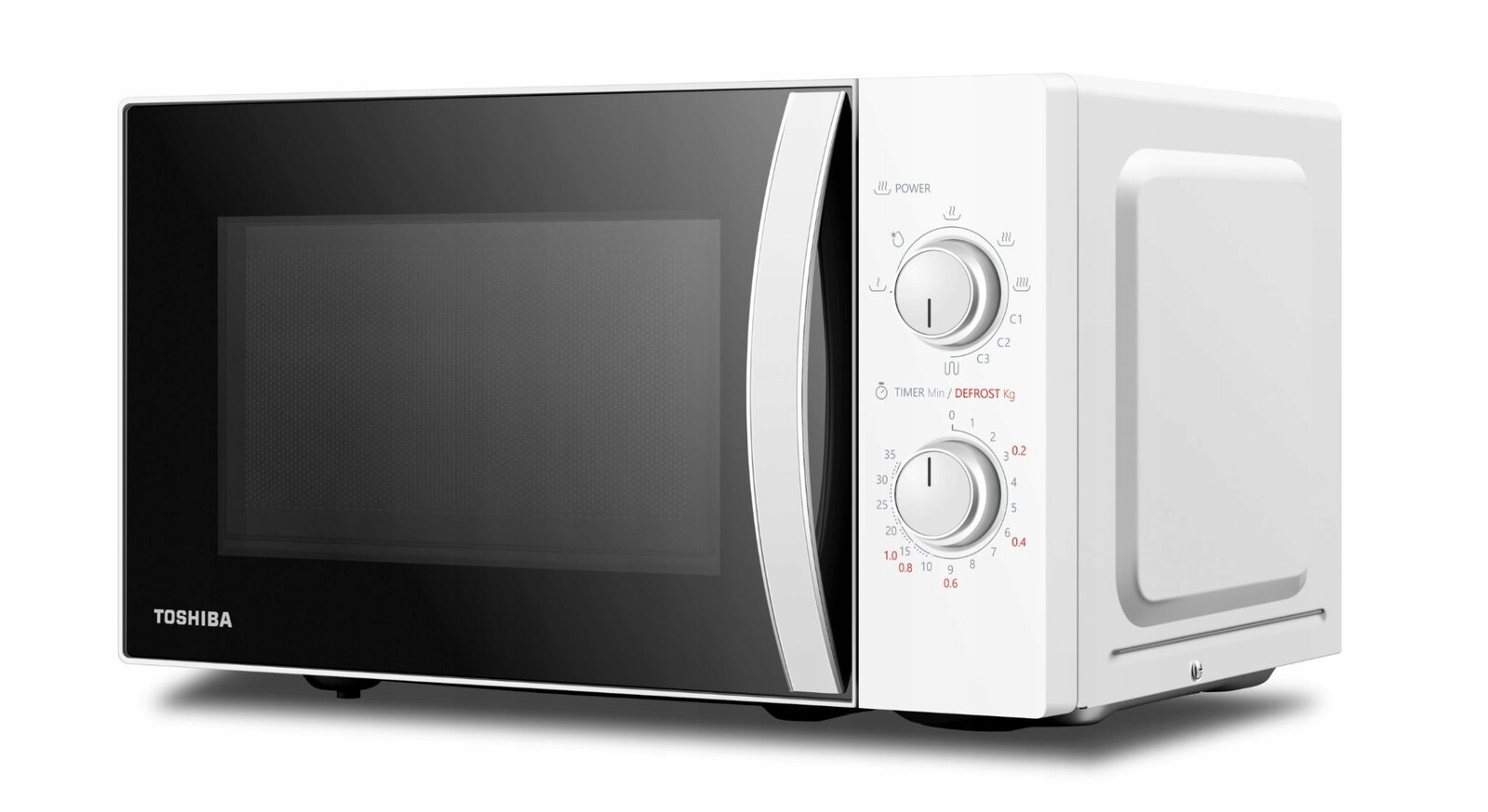 Mikrovlnná trouba Toshiba s grilem 1000 W, bílá, jednoduché ovládání