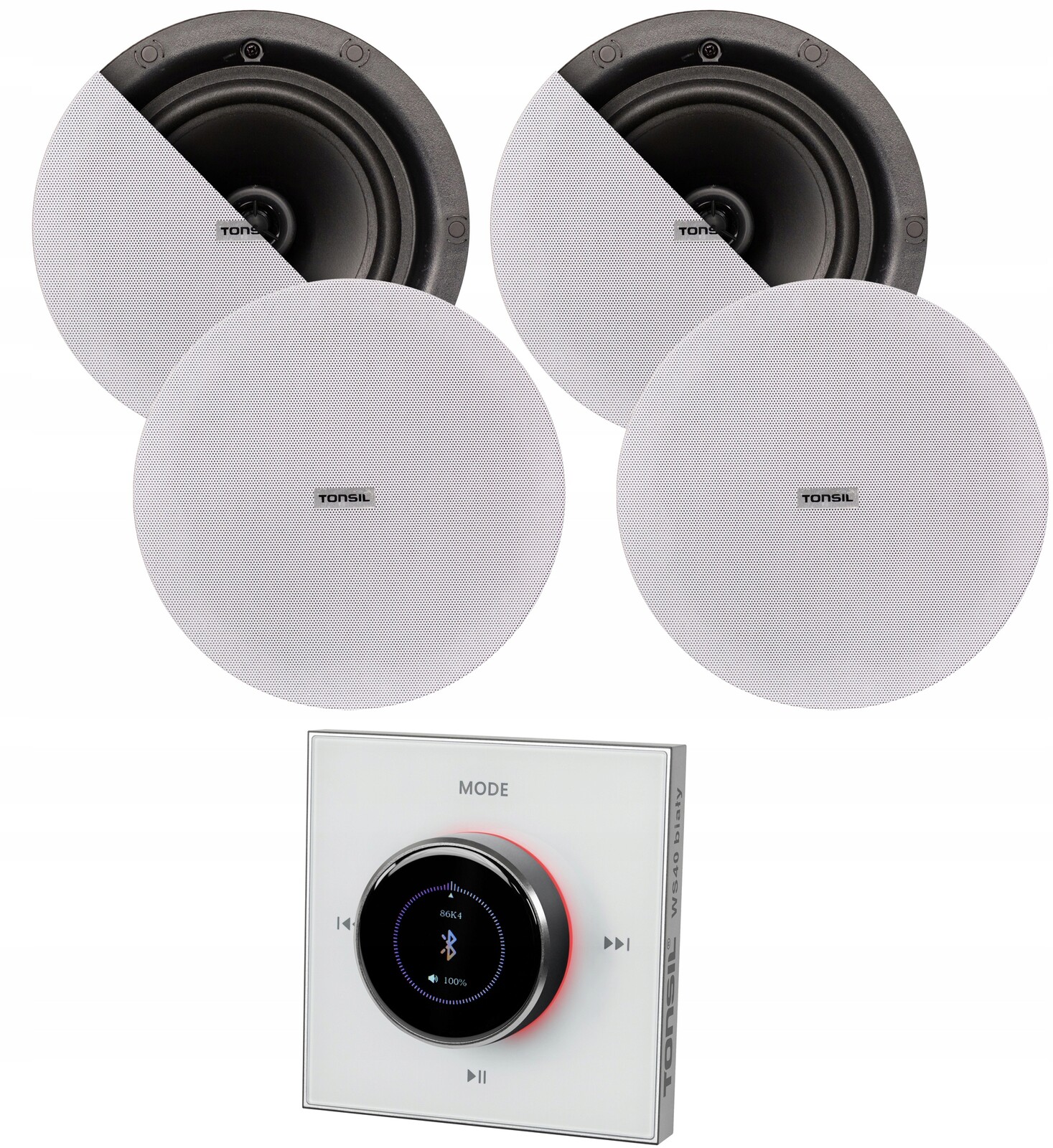 Set Tonsil: Nástěnný zesilovač WS-40 4x stropní reproduktor Zgsu 200s