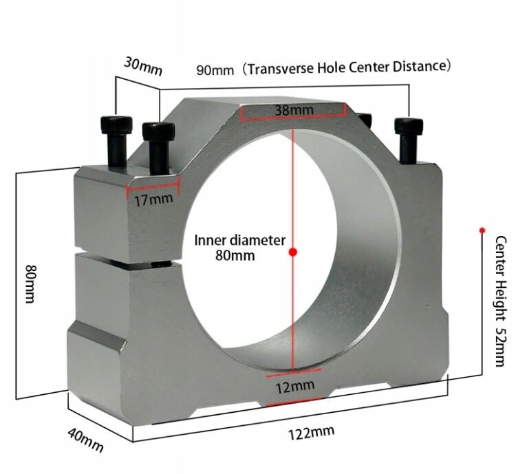 Upevnění držáku vřetena motoru Cnc fi 80 mm frézovací plotr