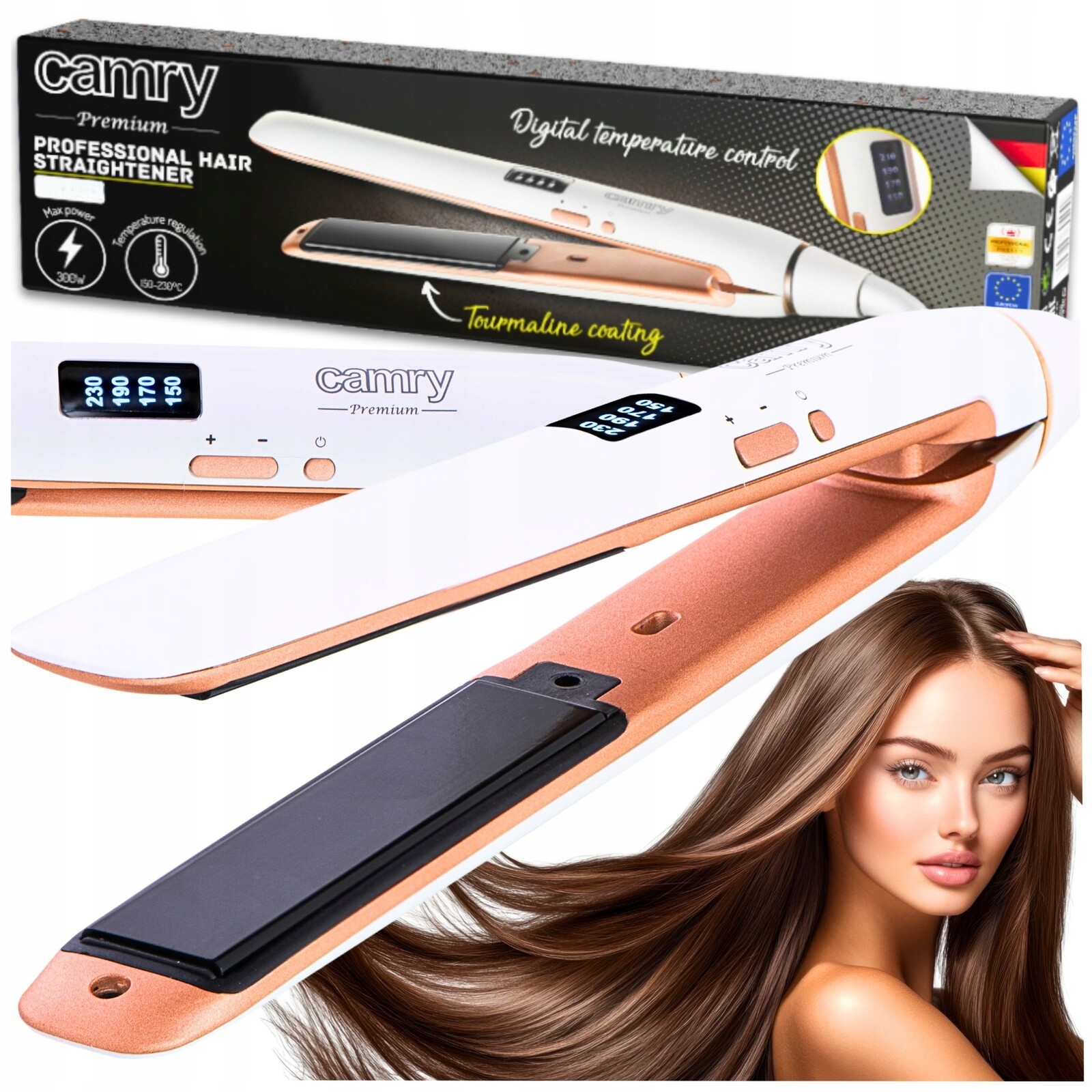 Žehlička Na Vlasy S Ionizací Regulace Teploty Keramická Premium