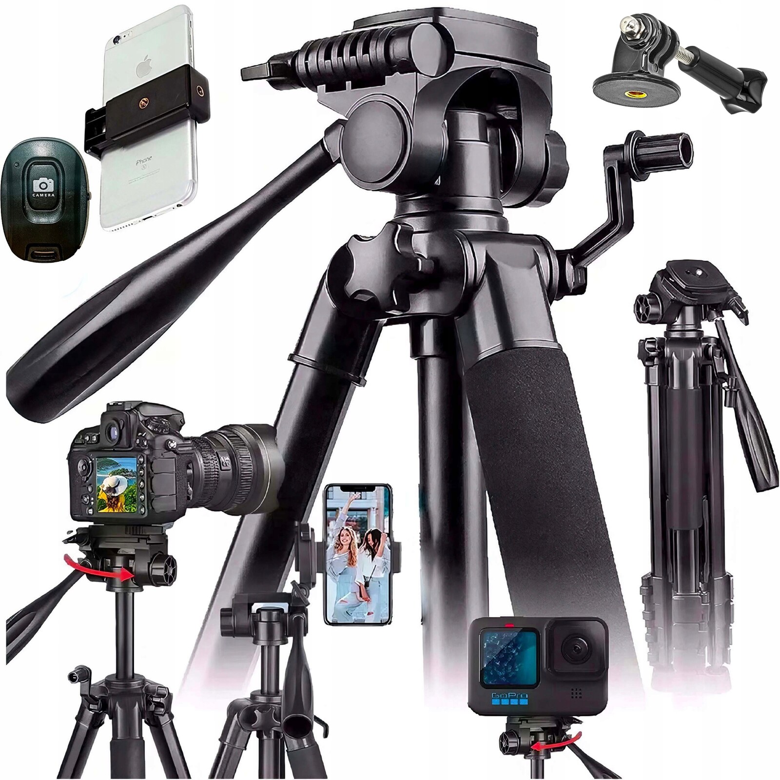 Stativ Tripod Držák na fotoaparát telefonu 60-168 cm Vysoký Max 168 cm Pilot Bt