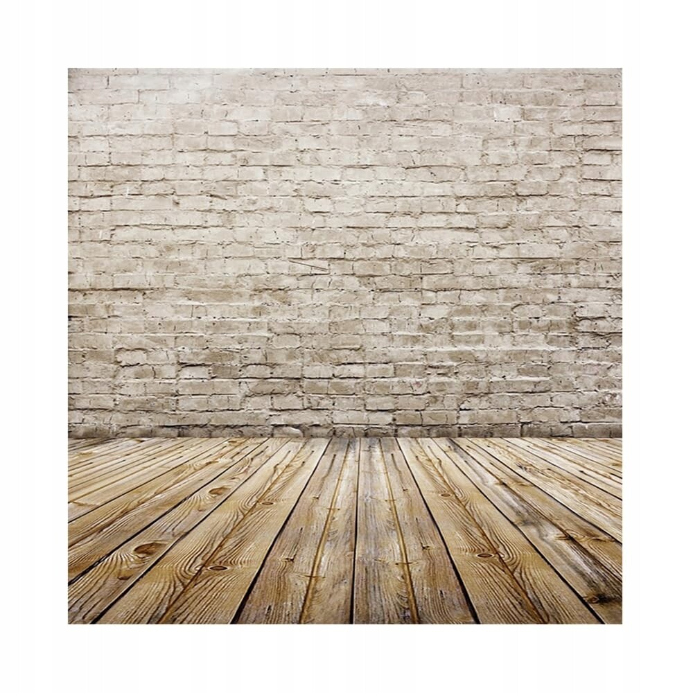 3x3 m vinylové fotografické pozadí Starý interiér s cihlovou a dřevěnou podlahou