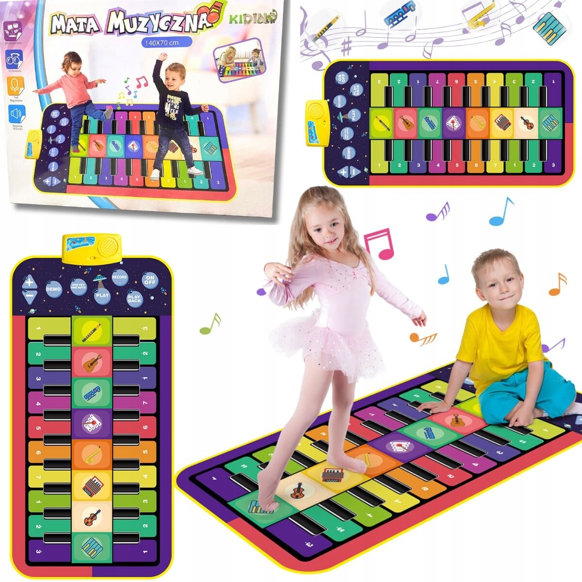 Obrovská Hudební Podložka Pro Vzdělávací Tancování, Interaktivní Hra 140 X 70 CM