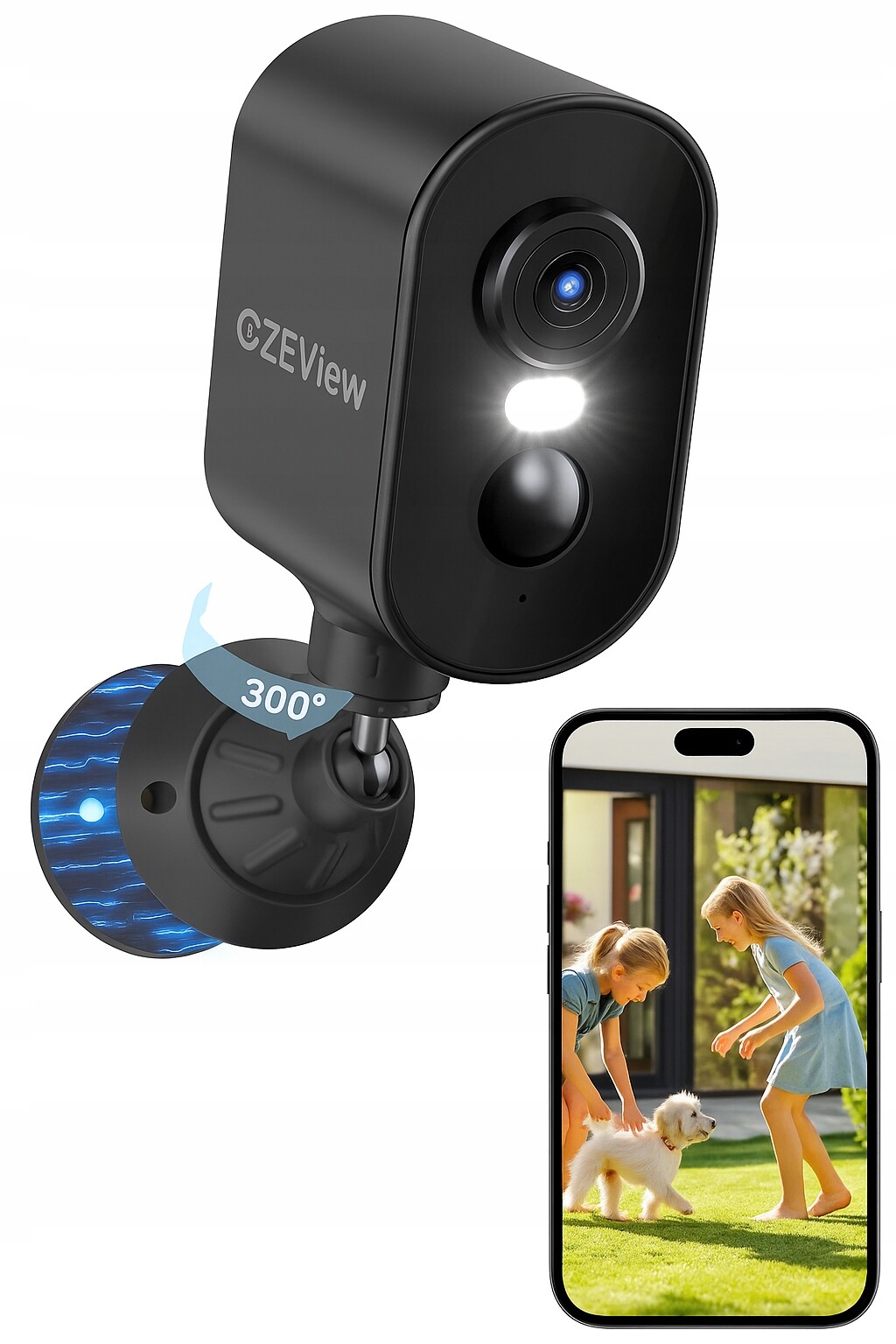 Venkovní Kamera Wifi 2K Qhd IP65 Noční Alarm Detekce Pohybu CZEview ZY-Q6