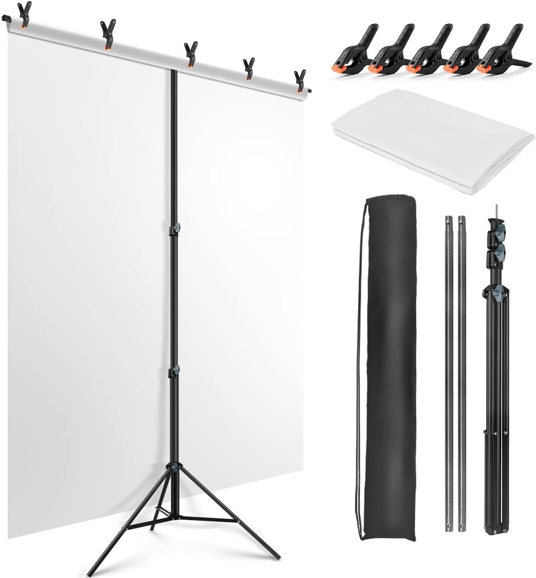 Obrazovka se stojanem, 1,5 x 2 m, s nastavitelným pozadím pro fotografování, streamování