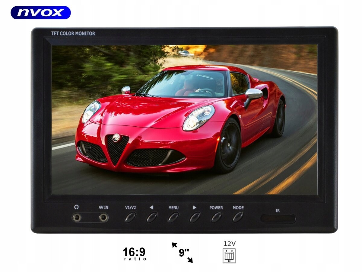 Nvox Ht 990 Monitor do auta pro couvání nebo volně stojící LCD 9palcový Av