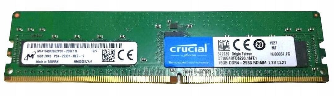 Paměť Micron 16GB DDR4 2933MHz Rdimm Ecc server MTA18ASF2G72PDZ-2G9E1