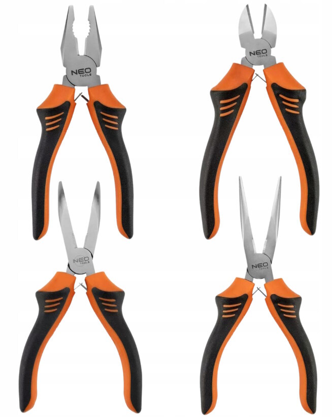 Sada mechanických kleští kombinačky kleští, štípacích nástrojů, ks , 180 mm, Neo