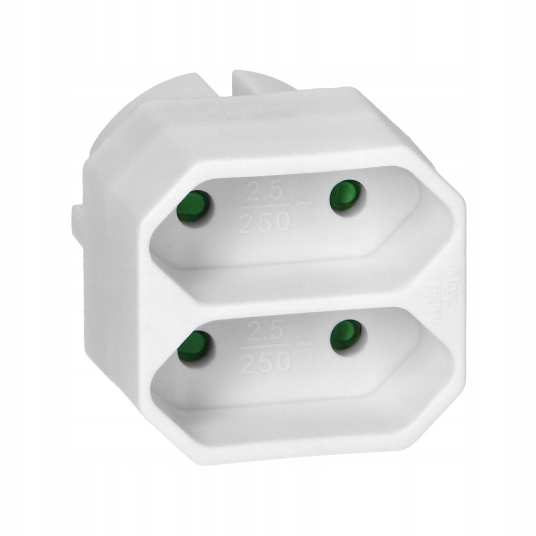 Rozbočovač 2x2P euro, bílý, 20 ks