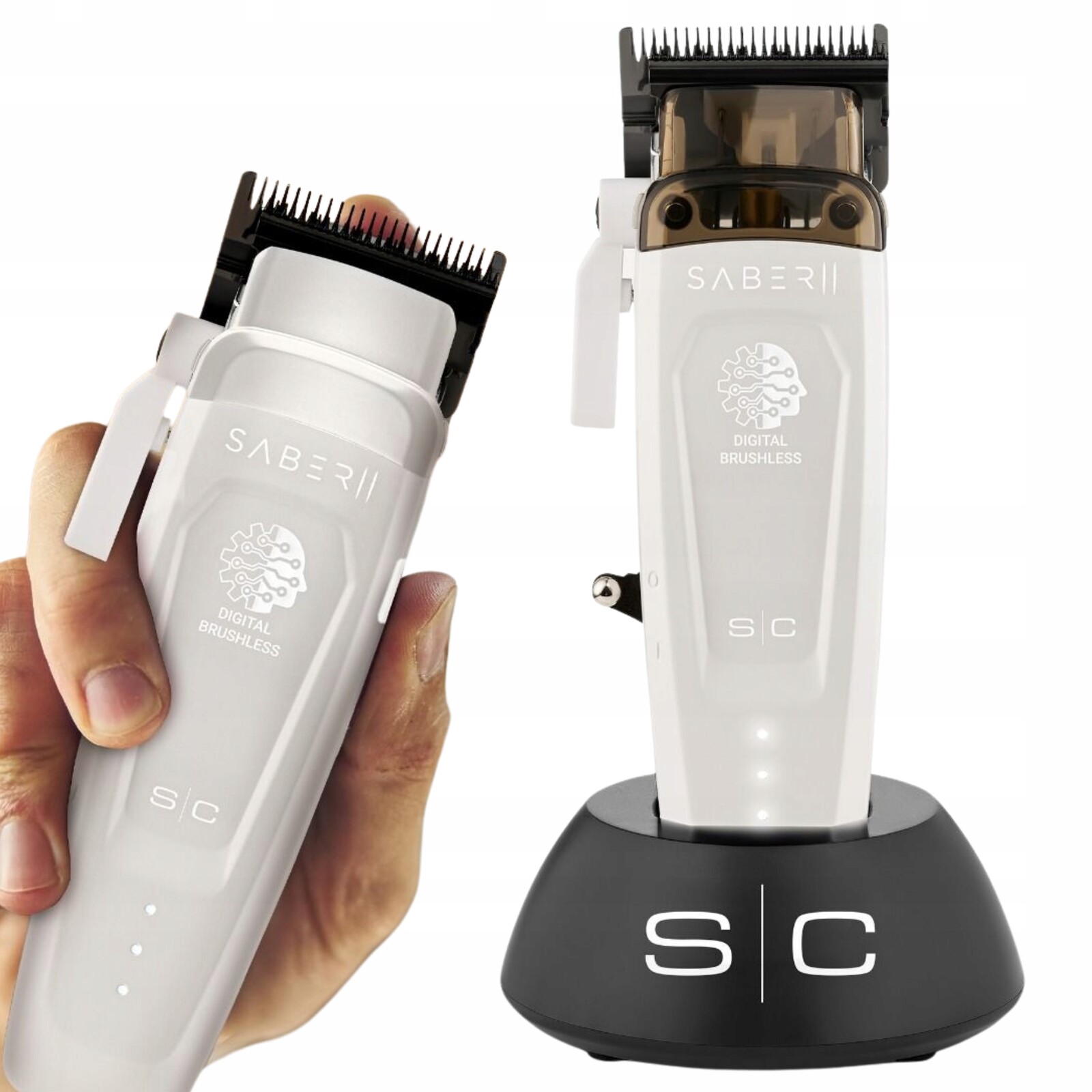 Stříhací strojek na vlasy Bezdrátový Bílý StyleCraft Saber II