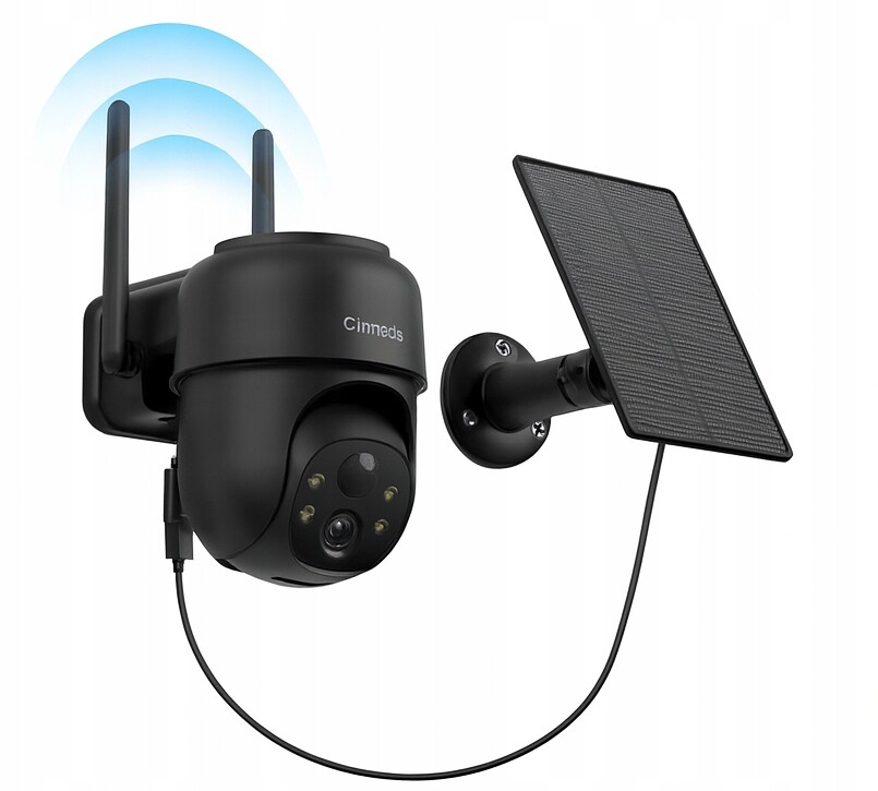 Bezdrátová solární WiFi kamera Cinnado B6 2K 360° alarm noční režim