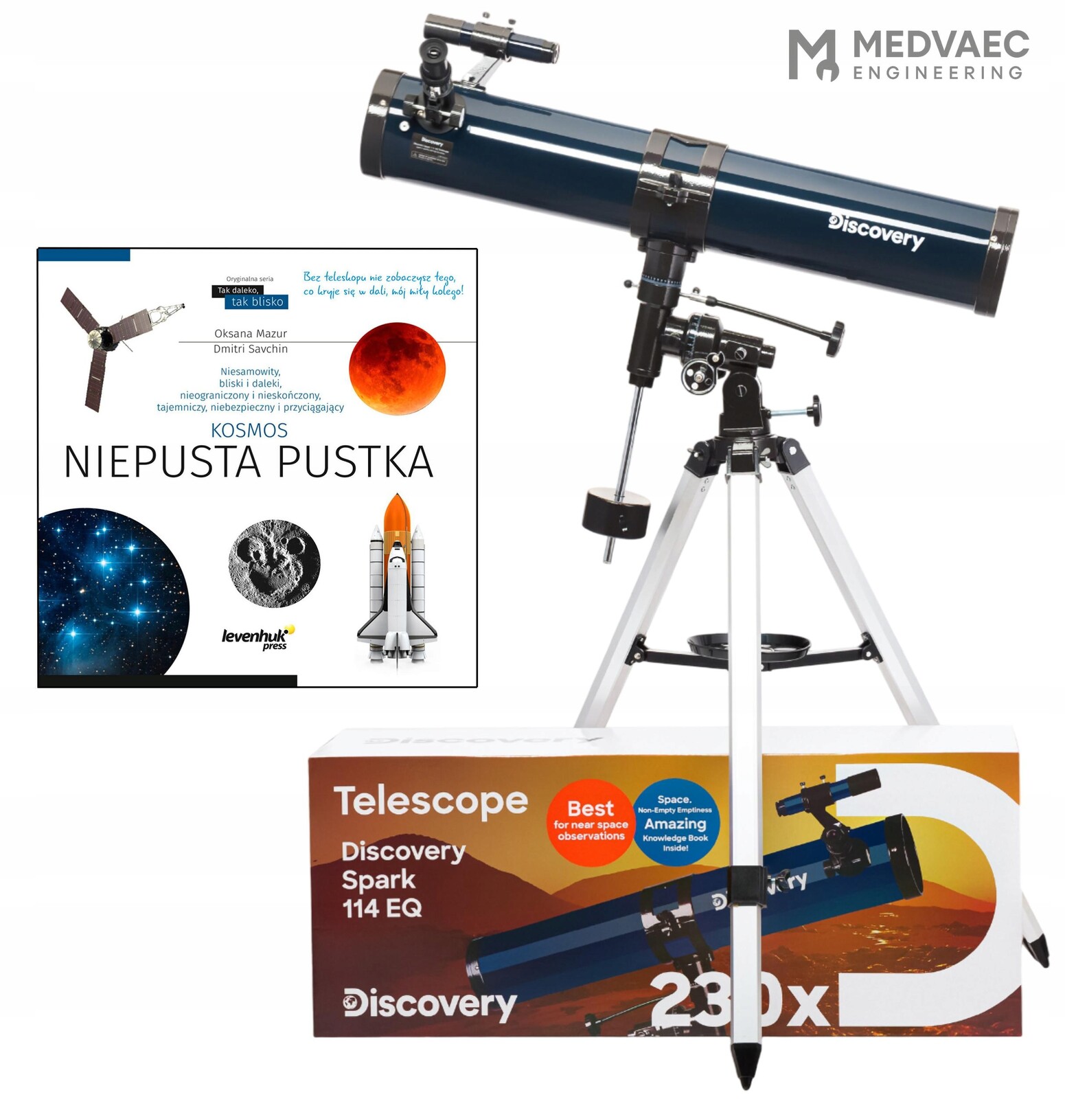 Teleskop Discovery Spark 114 Eq Kniha „Kosmos. Neprázdná prázdnota“ Bonus