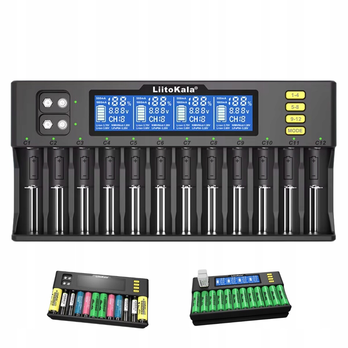 Univerzální inteligentní nabíječka článků Li-ion NiMH LiFePO4 Imr NiCd LCD