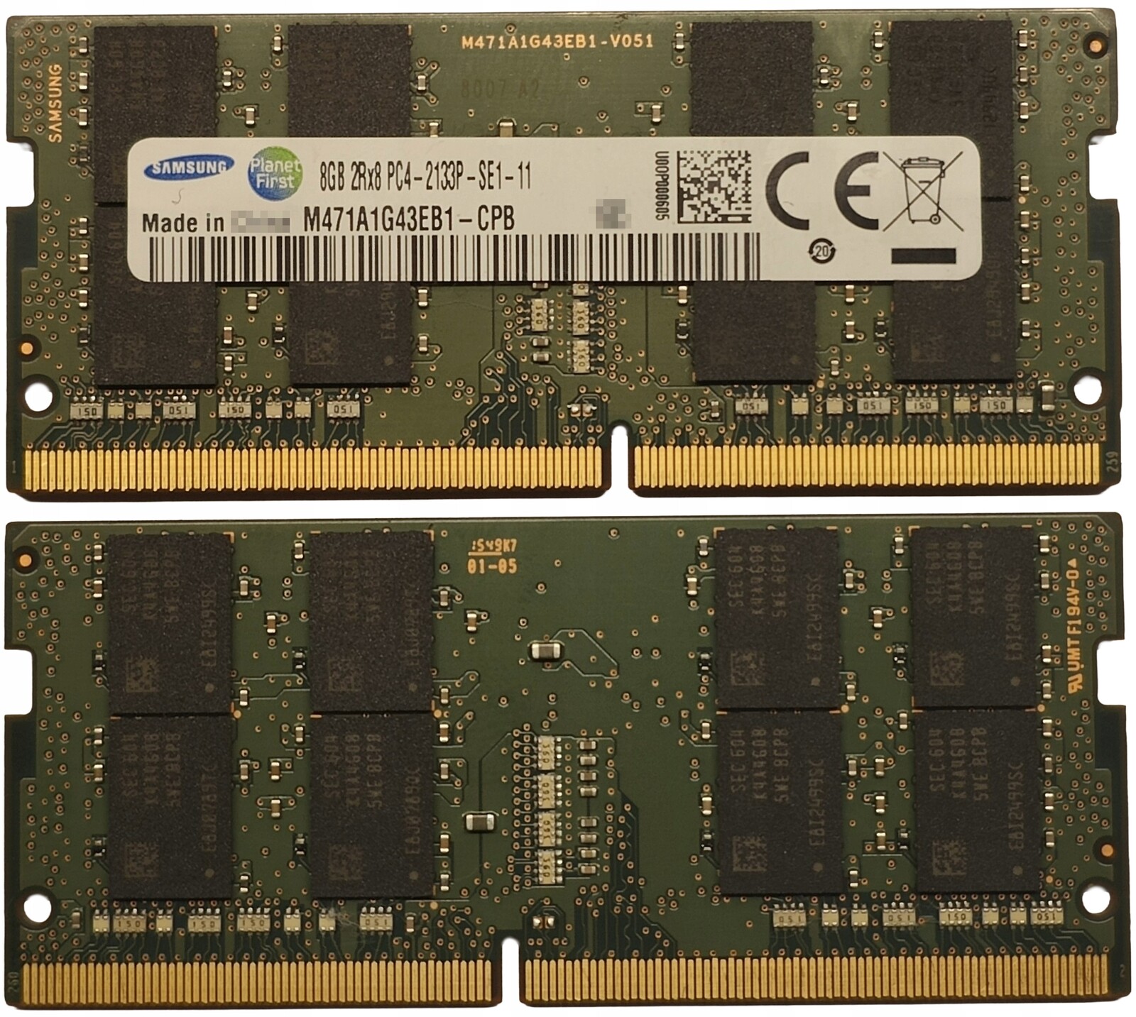 (n) 8GB 1*8GB Samsung 2133MHz 1,2V M471A1G43EB1-CPB