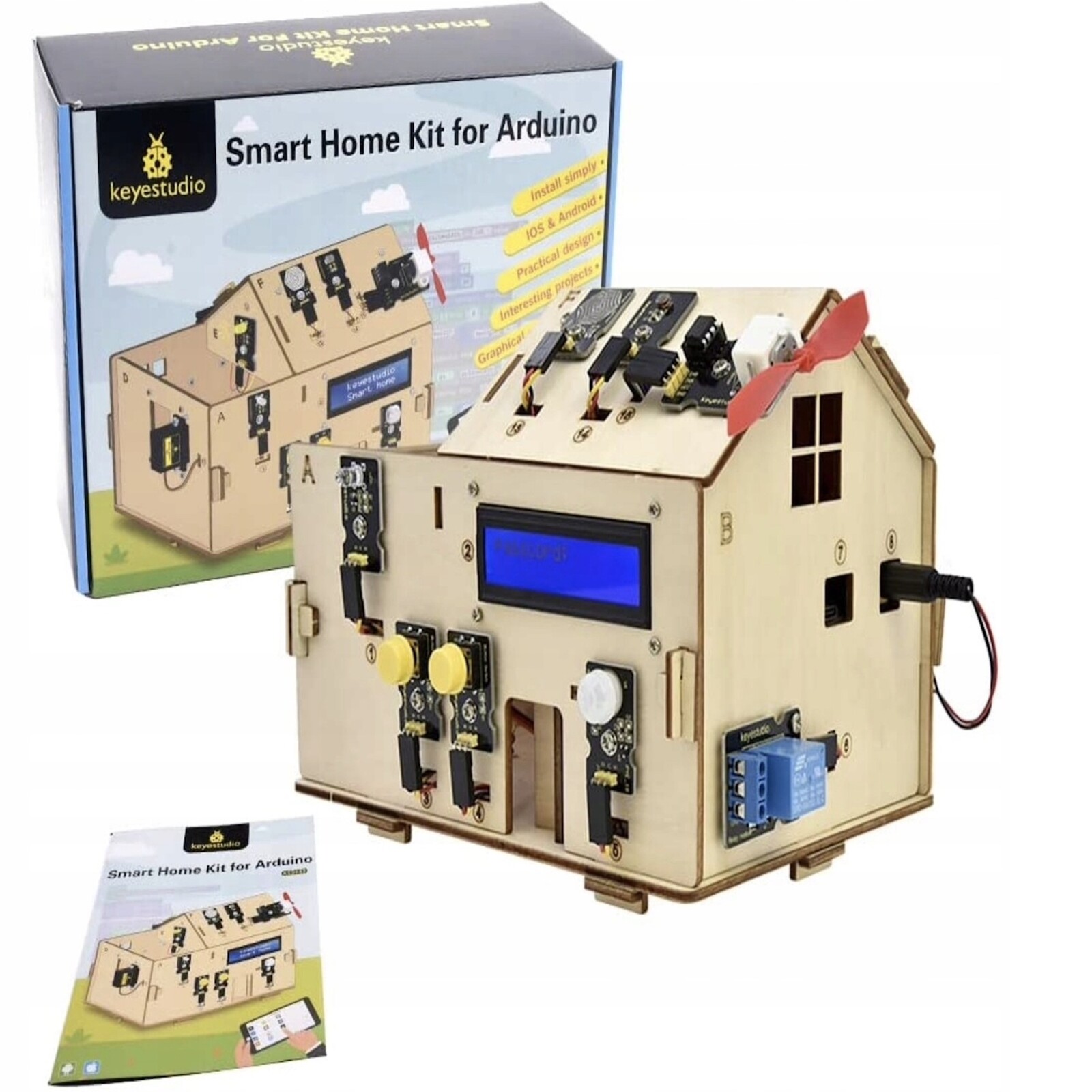 Arduino Startovací sada konstrukční sada, inteligentní domácí domek, mikrokontrolér Diy