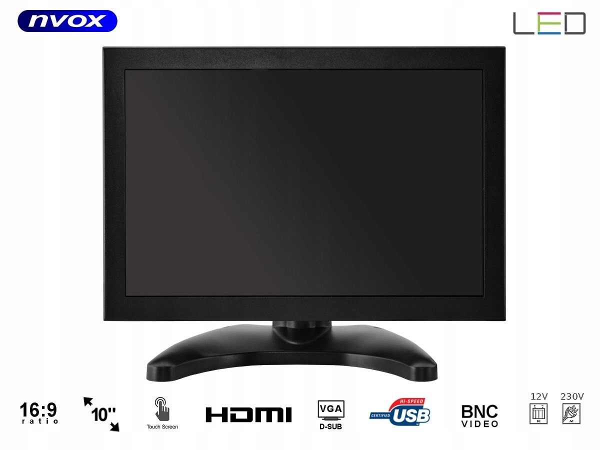 Dotykový monitor ips open frame led 10 palců vga hdmi usb av 12v 230v