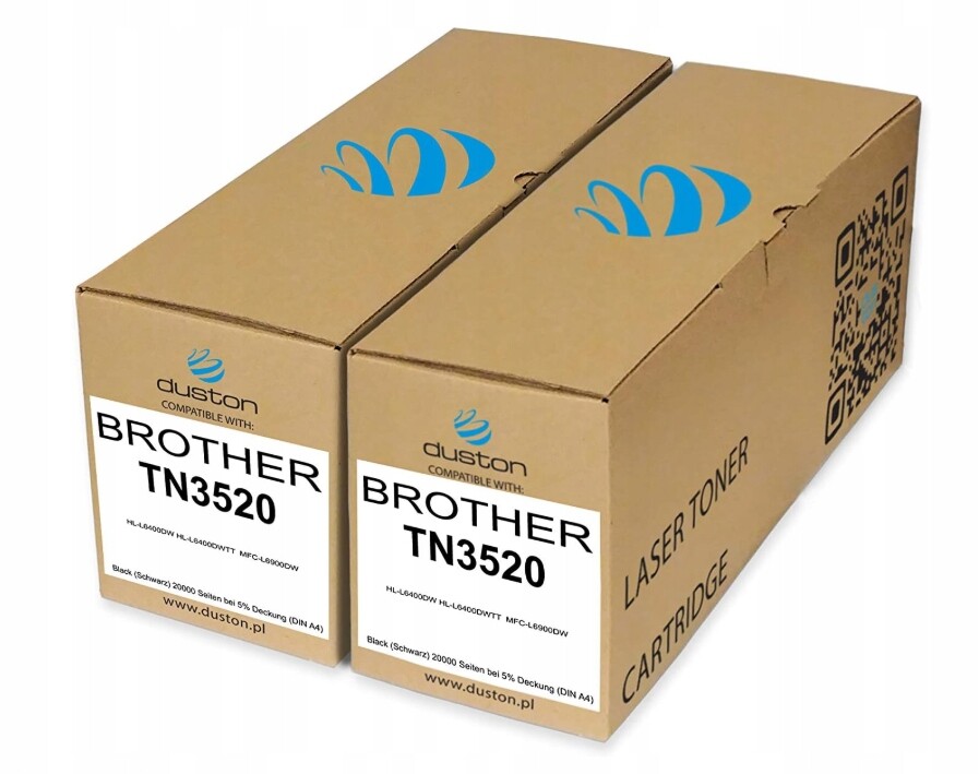Sada 2x Toner TN3520 Černý Duston Kompatibilní s Brother HL-L6400DW
