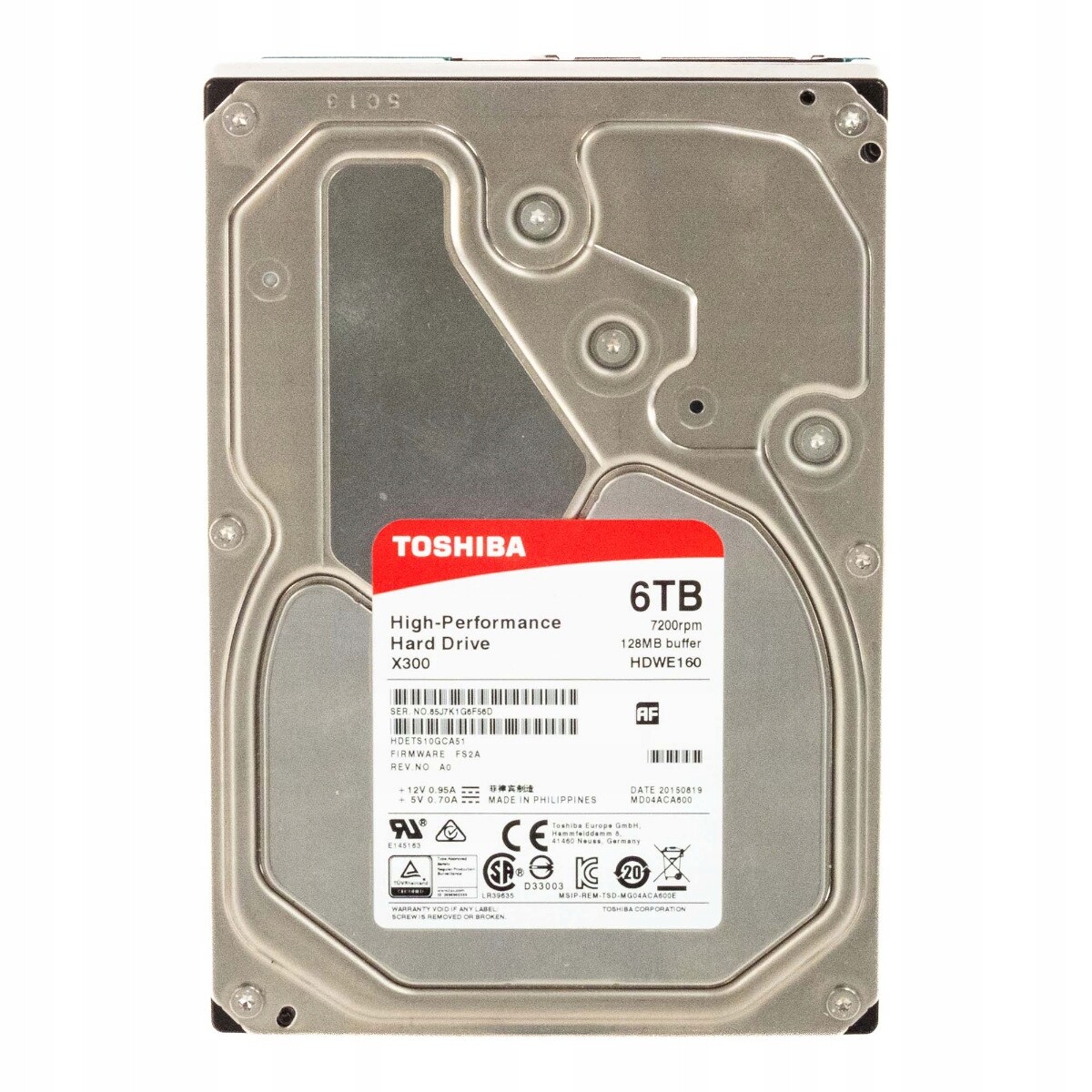 Toshiba X300 6TB 7.2K 128MB Sata III 3.5'' HDETS10GCA51