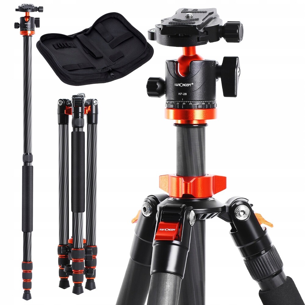 Ultralehký Tripod/stativ K&f Concept Carbon 162 cm SA254C1 Organizér Bonus