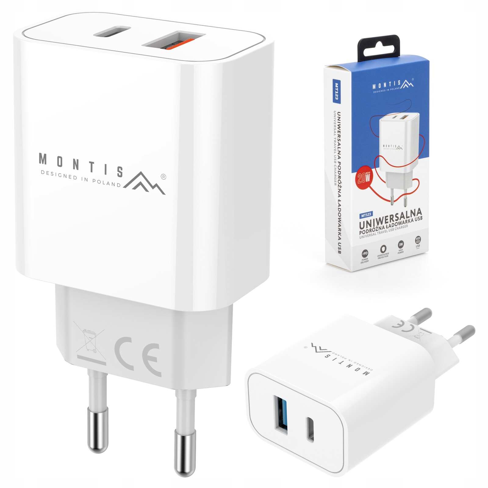 Rychlá Síťová Nabíječka Pro Telefon A Smartphone 20W Napájecí Adaptér 3A Pd QC3.0