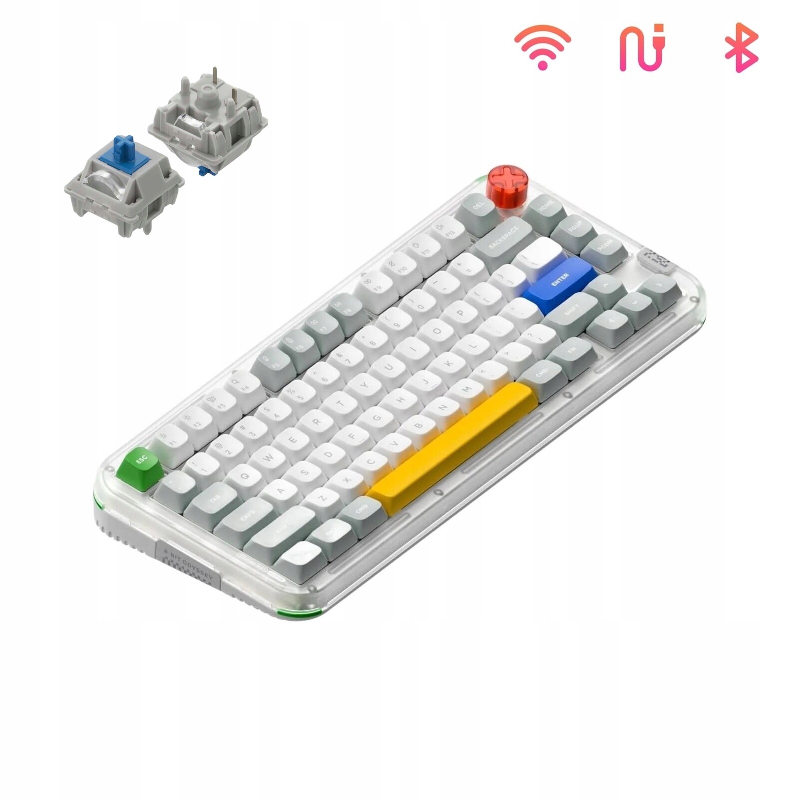 Nuphy Kick75 Bezdrátová mechanická klávesnice vysoká NuPhyIO stříbrná