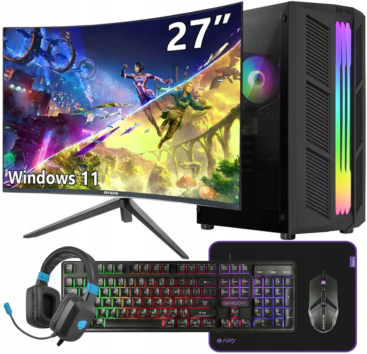 Počítač Core i7 Rtx 5060 32GB DDR4 1TB Ssd Windows 11 Monitor 27