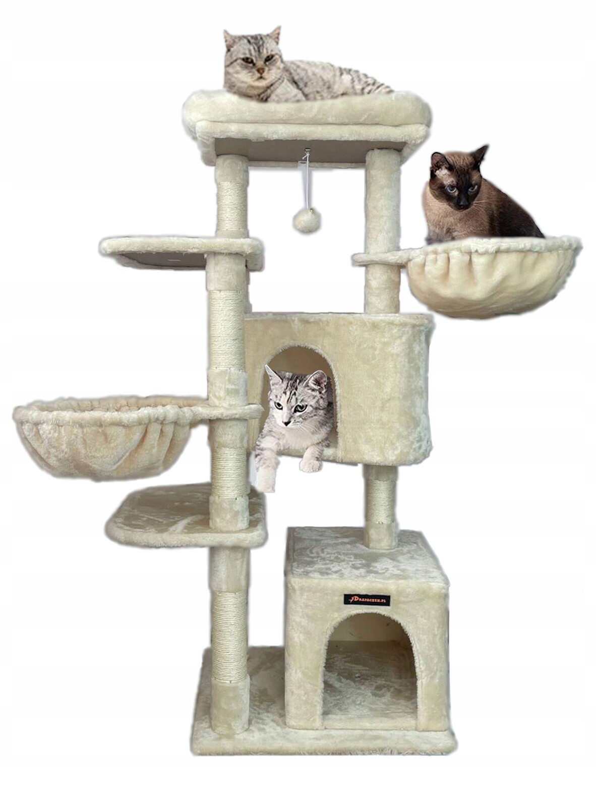 Drapak Pro Kočky Domeček Budka Pelíšek Strom 130 cm