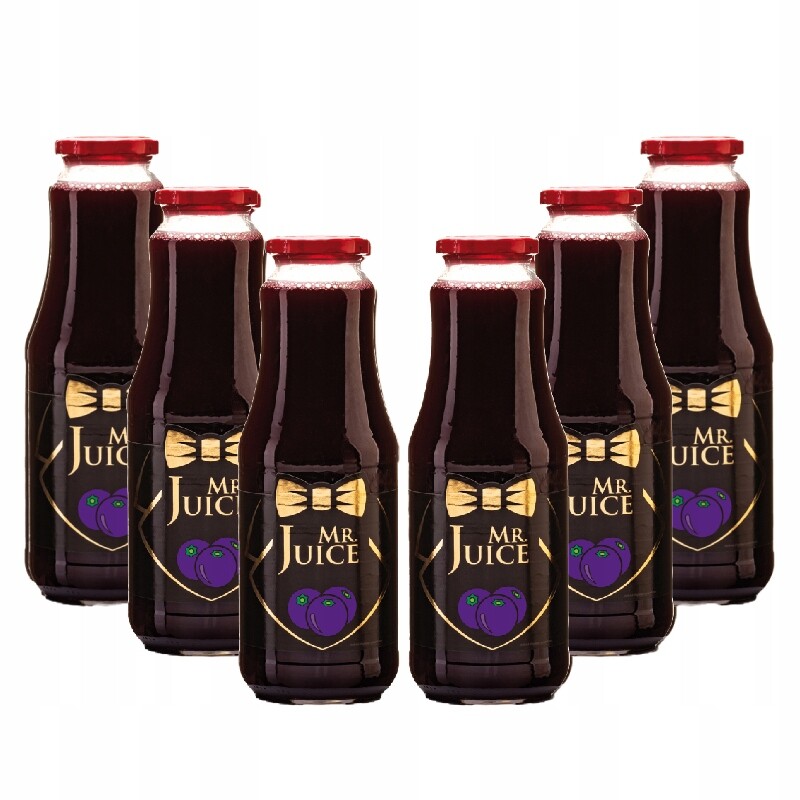Borůvkový džus přírodní s pasterizovanou dužinou Mr.Juice 6 ks x 1.0 l